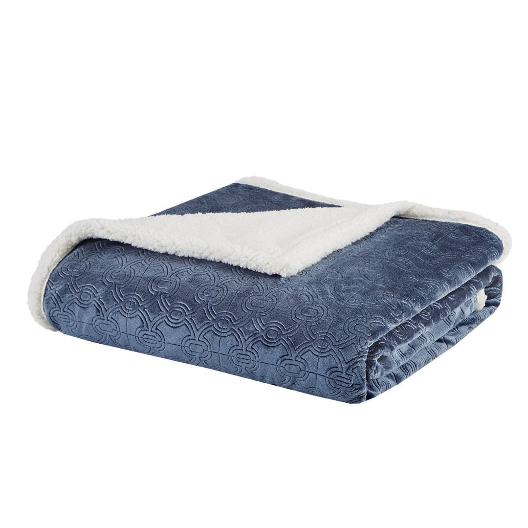 Elma Oversized Textured Plush Throw Madison Park 