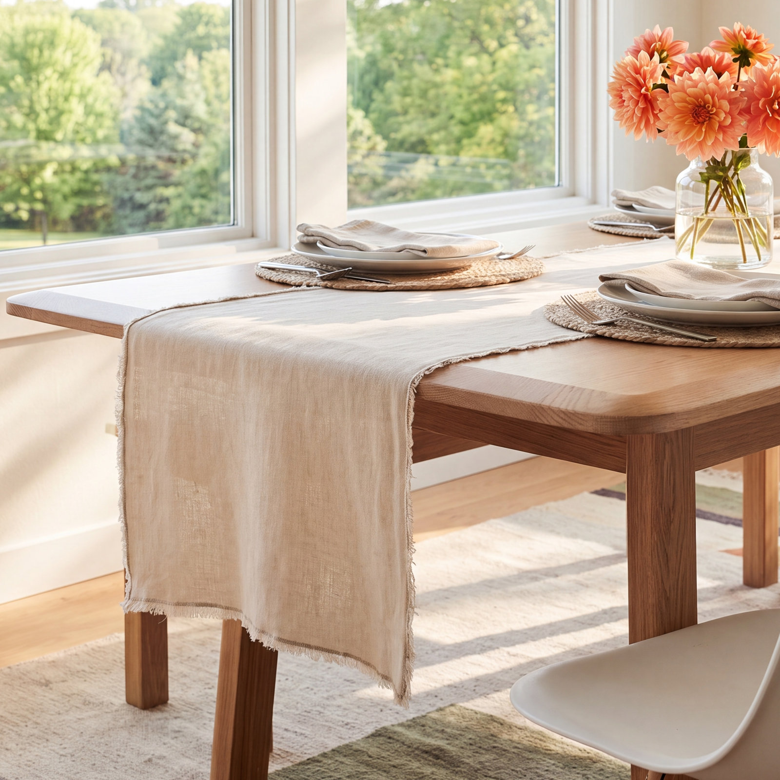 Zadia 72" Linen Table Runnner, Natural