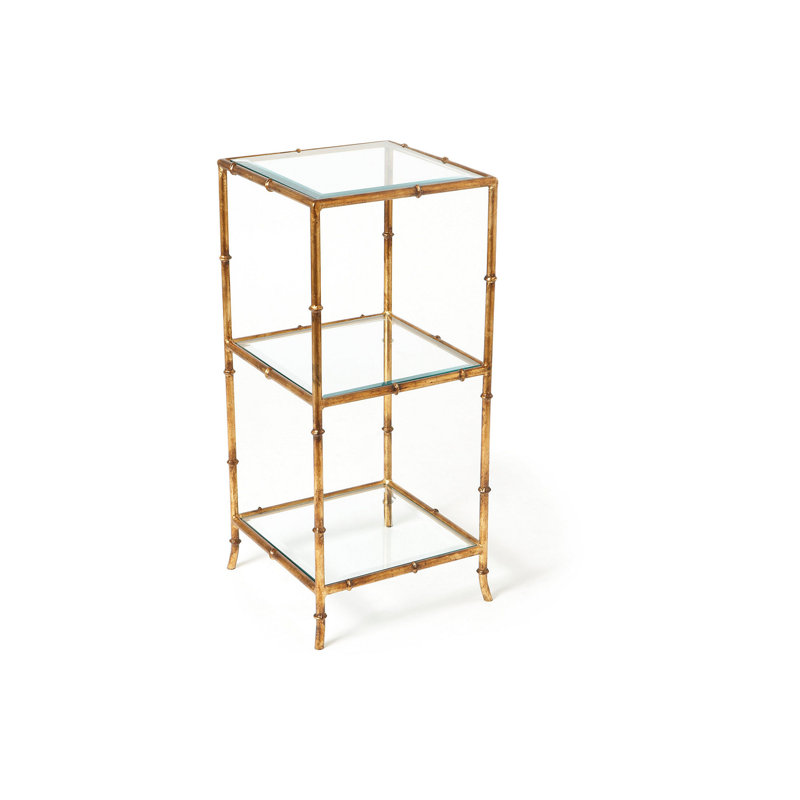 Table de bout avec rangement en verre Robbie