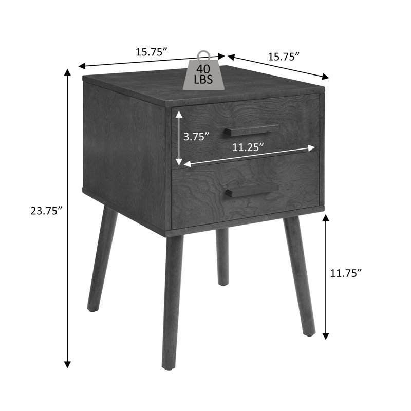 Table de bout à 2 tiroirs Atravion, Plateau espresso / structure espresso