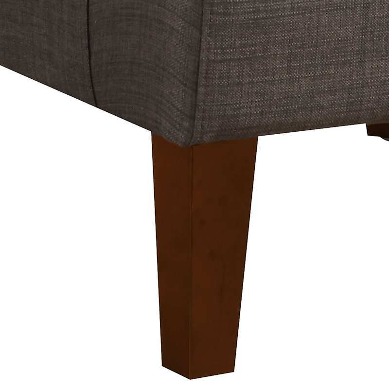 Fauteuil à oreilles rembourré Kemariya, Gris anthracite