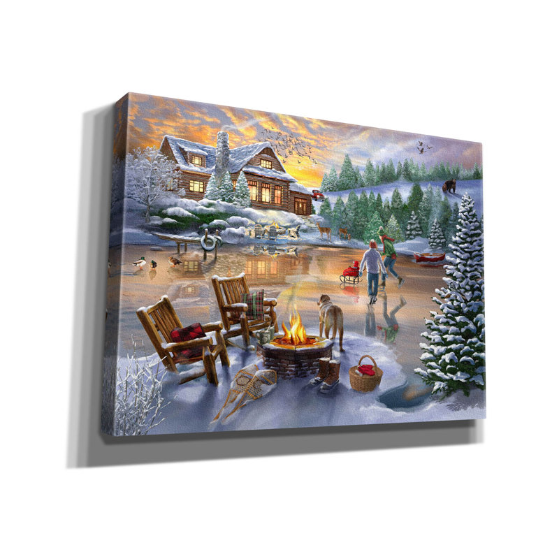 «Evening Skate» par Bigelow, illustrations sur toile, H 40 po x l 54 po x P 1,5 po