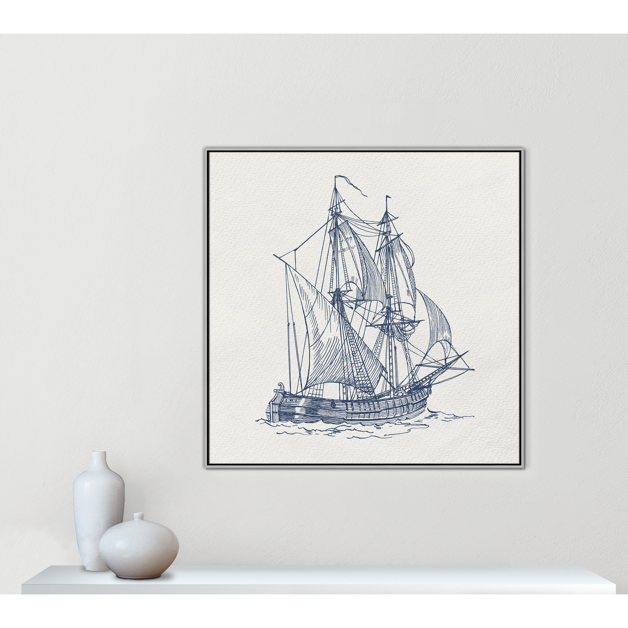 Into the Sea I Print by Kimberly Allen, Silver, 46.5" H x 46.5" W