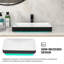 19"x12" White & Black Semi-Recessed Ceramic Bathroom Sink - Countertop Design