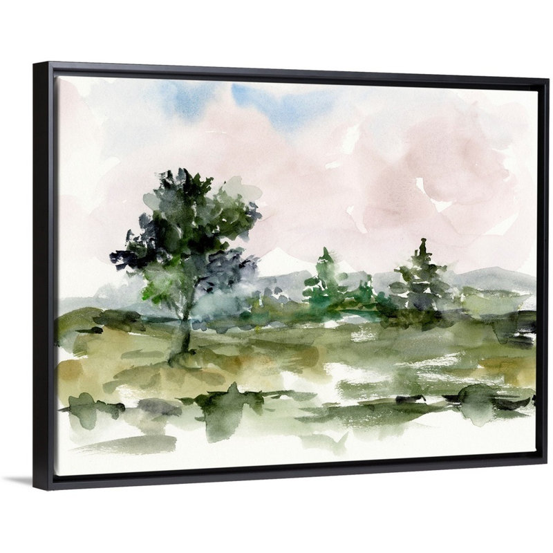 «Mauve Sunset I» par Ethan Harper - reproduction d'art, Cadre noir, H 32 po x l 42 po x P 1,75 po