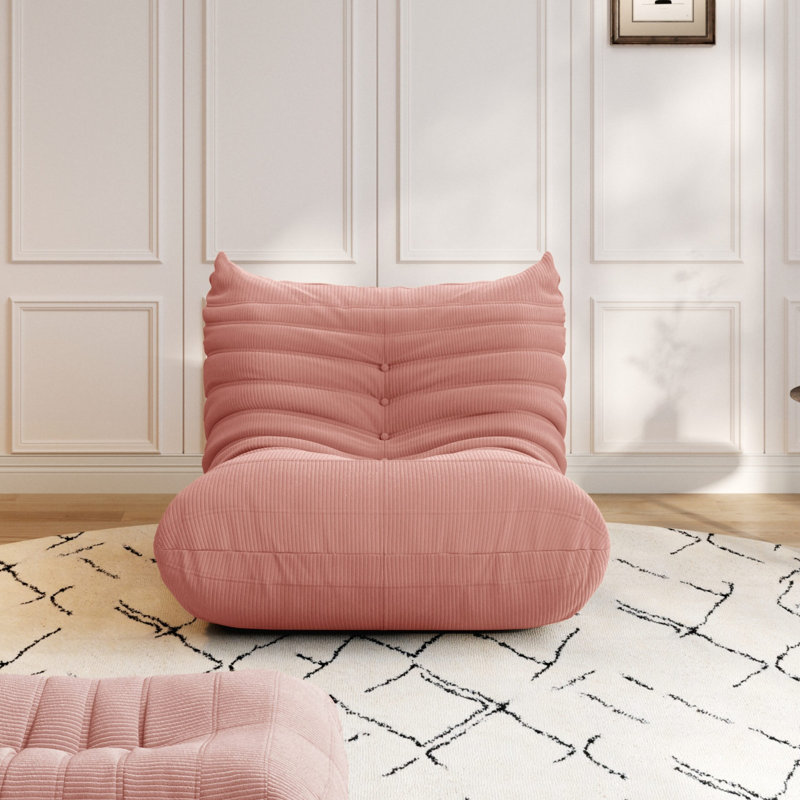 Compression Fireside Chair Bean Bag Chair Lazy Floor Sofa, Armless Foam Sofa Lounger Tatami Recliner Sofa For Living Room Bedroom Dorm Office