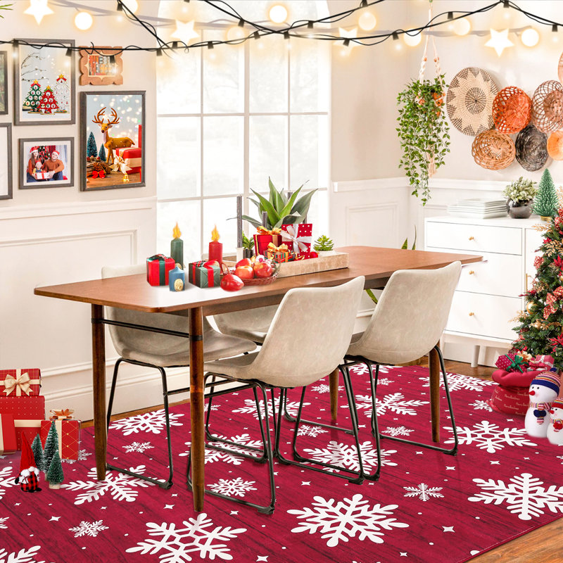 Tapis décoratif de Noël pour salle à manger, Rectangle 8 pi x 10 pi