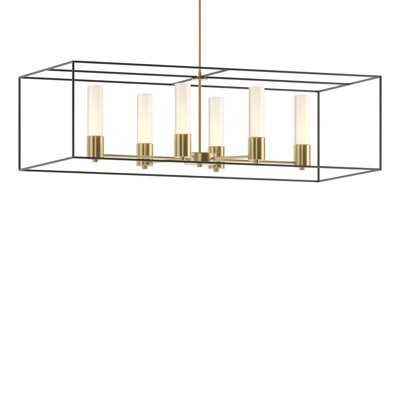 Luminaire suspendu linéaire à 6 lumières pour îlot de cuisine Portico