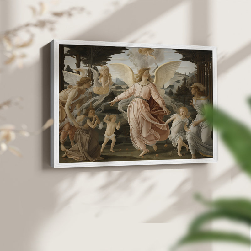 Angels From Above-LXXXVI -Framed Print - Restickable, 22" H x 28" W, White Framed