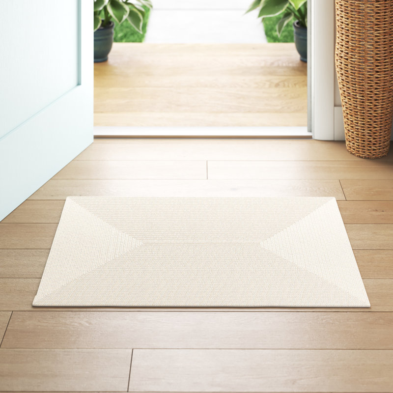 Morton Handmade Flatweave Polypropylene Area Rug in Ivory, Rectangle 2' x 3'
