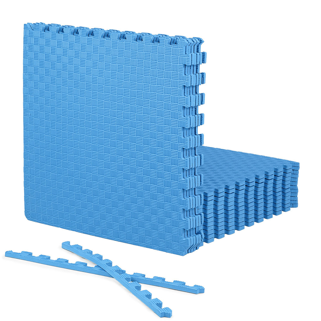CAP Interlocking Exercise Foam Mats, 72 SQ.FT Diamond, TATAMI, T-Pattern 1/2-Inch Thickness Tiles CAP 