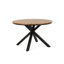 Table de salle à manger d'extérieur, plateau en teck et pieds en métal noir
