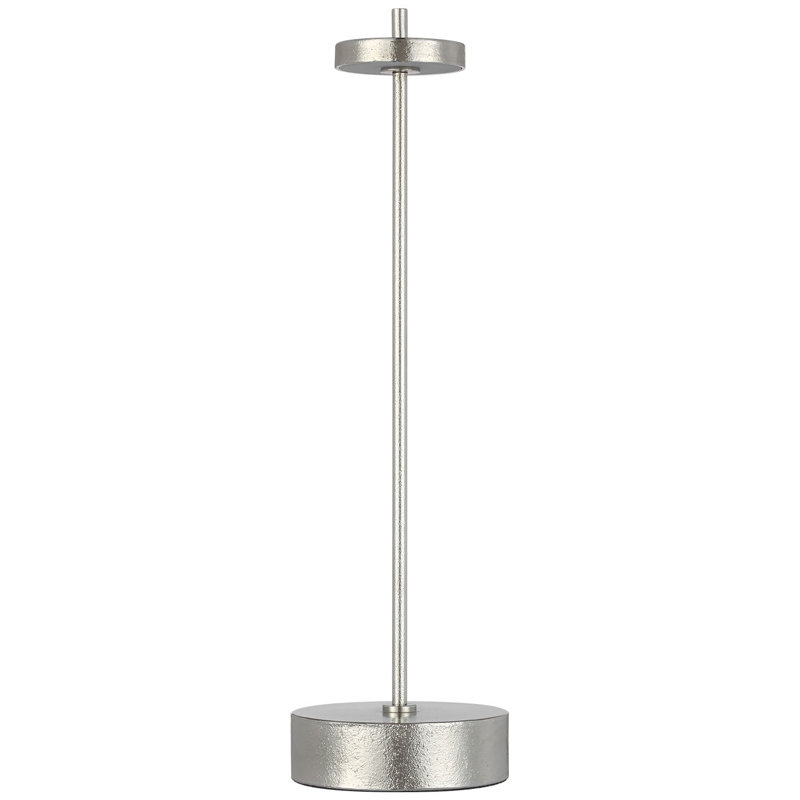 Kelly Wearstler Sene Rechargeable Table Lamp, 12.25" H x 3.25" W x 3.25" D, Silver, 1.5 W