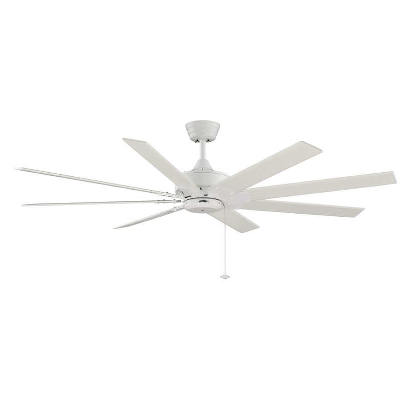 Levon - 63 inch - Brushed Nickel with Walnut Blades, Brushed Nickel