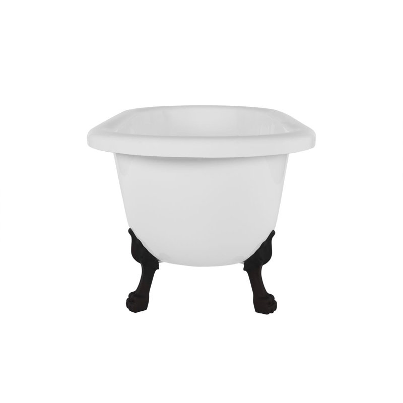 66.75'' x 30'' Freestanding Soaking Acrylic Bathtub, Black