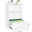 Classeur à 3 tiroirs élargi en métal blanc, avec serrure pour un rangement de bureau sécuritaire et efficace en métal blanc, tiroirs efficaces-131180689