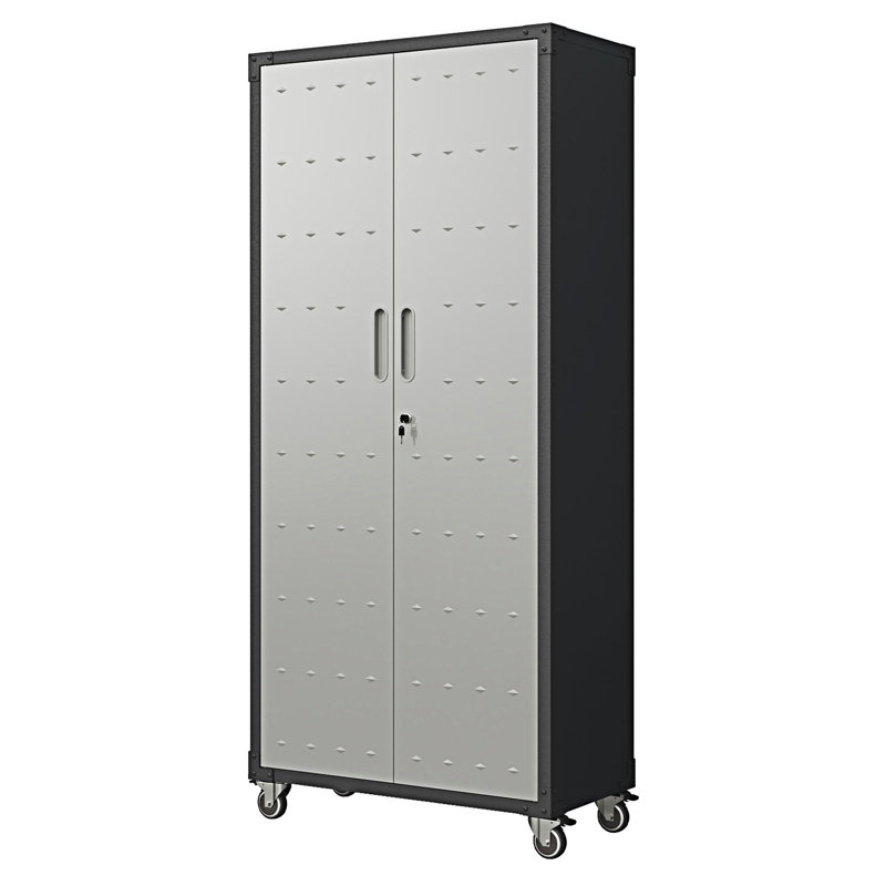 Metal Garage Storage Cabinet With Wheels, Storage Cabinet, Entryway Cabinet