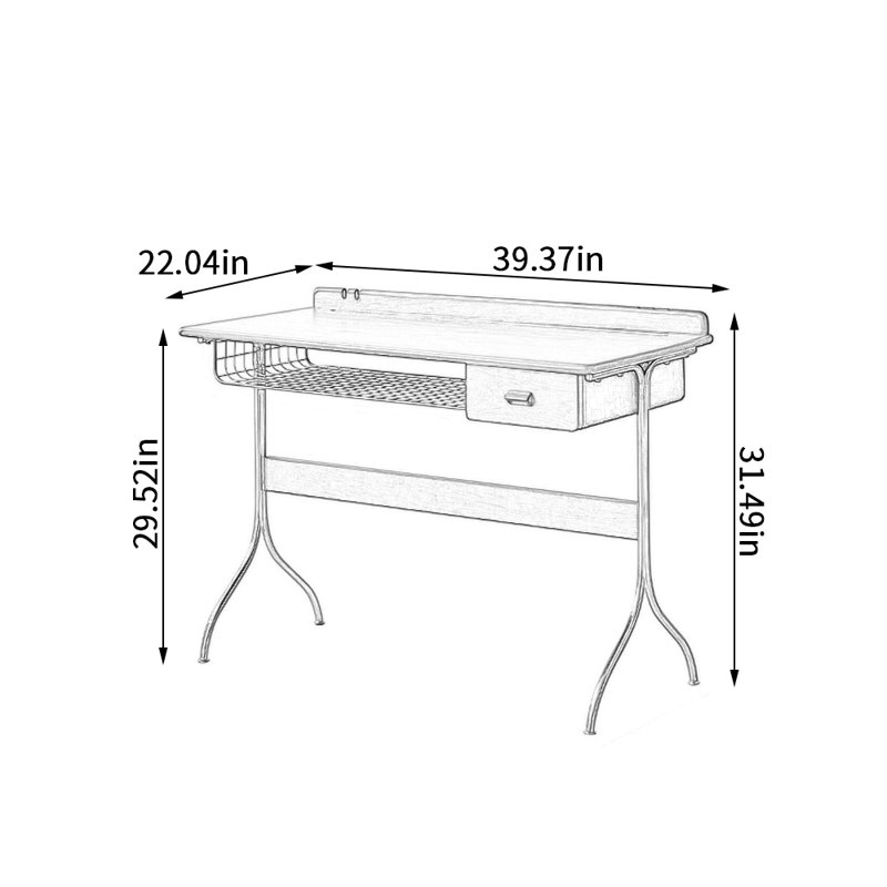 Bureau d'écriture en bois de buis exquis et durable, H 31,49 po x l 39,37 po x P 22,04 po