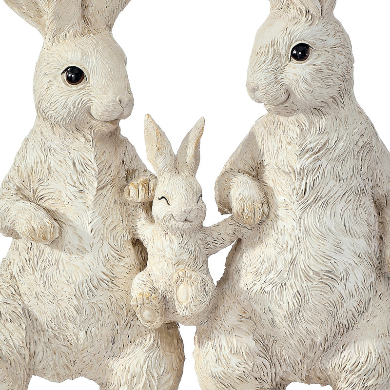 Famille de lapins 12,5 po en résine