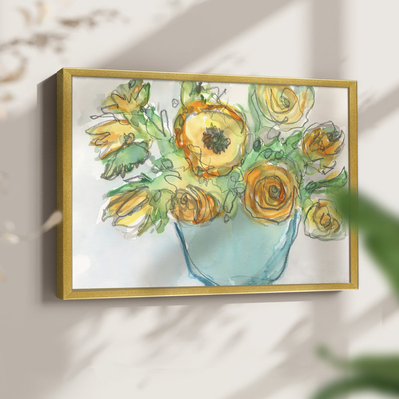Spring Floral Accent II -Framed Print - Restickable