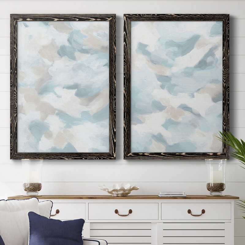 Sky Sweep I - impression 2 pièces, H 37,5 po x l 55 po x P 1,5 po, Toile avec cadre noir