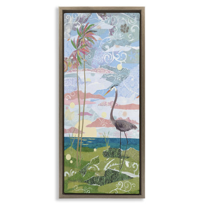 «Crane & Swirled Landscape», art mural sur toile flottante par Jennifer Peck