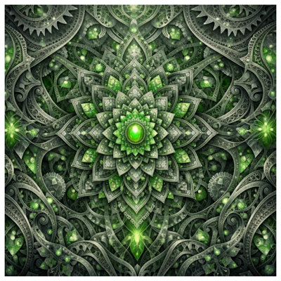 Édredon vert complexe Mandala
