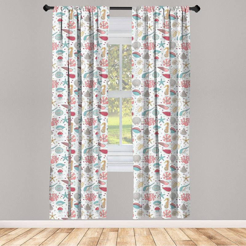 Panneaux de rideaux semi-transparents avec passe-tringle Ocean, 28 po x 63 po