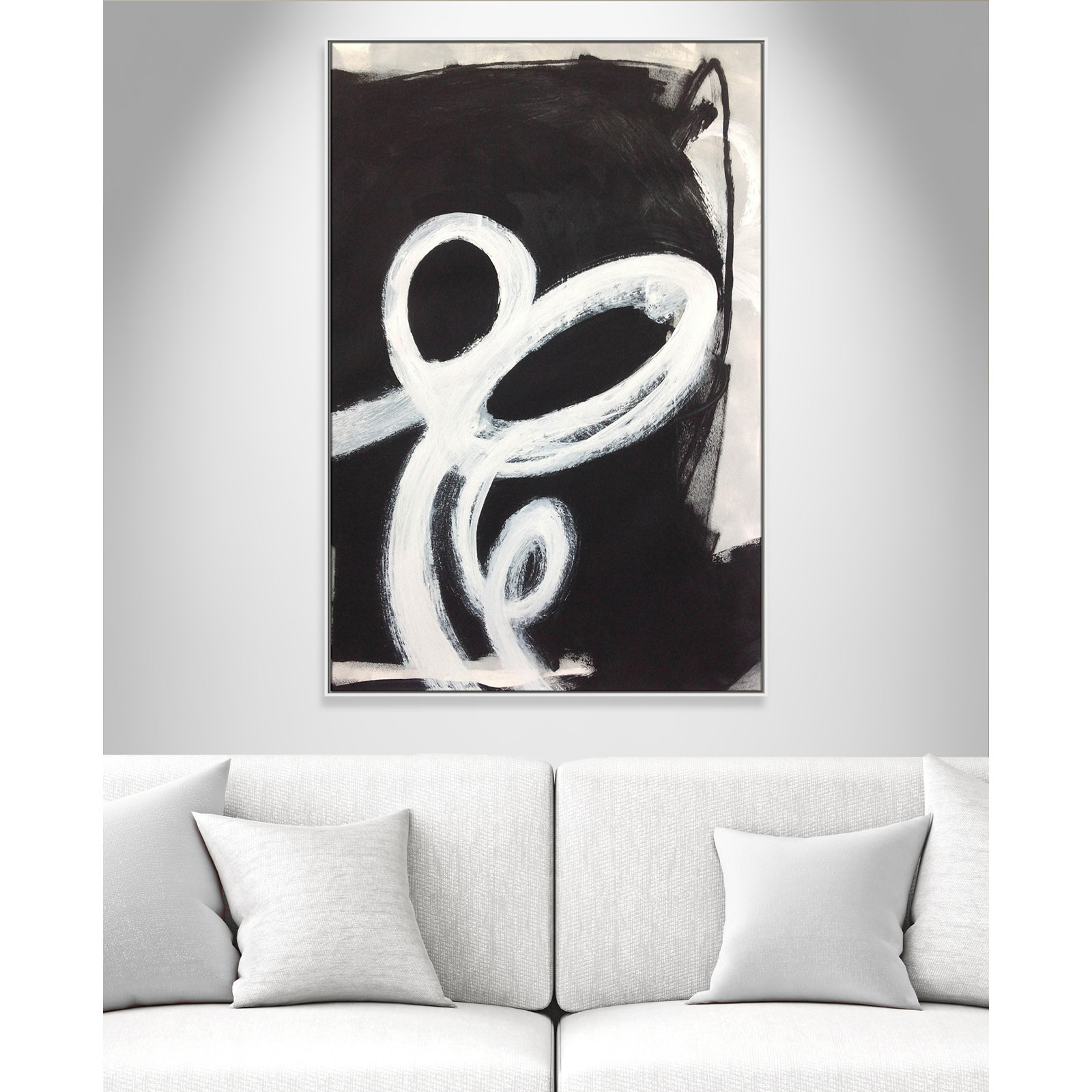 Ansonia Swirly Swirls II Print by , White Floater Framed, No Mat, 61.5" H x 41.5" W x 2" D