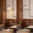 61" Arc Floor Lamp With Rotating Pendant Shade, Warm Light Bulb, And Foot Switch