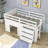 Gigel Kids Twin Loft Bed with Drawers-1887771782