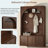 Farmhouse Hall Tree with Adjustable Shelves, Storage Bench & 3 Cabinets, Walnut-1257781905