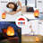 Himalayan Glow Salt Lamp, Hand Carved Crystal Salt Lamp with Wooden Base, 5-7 LBS