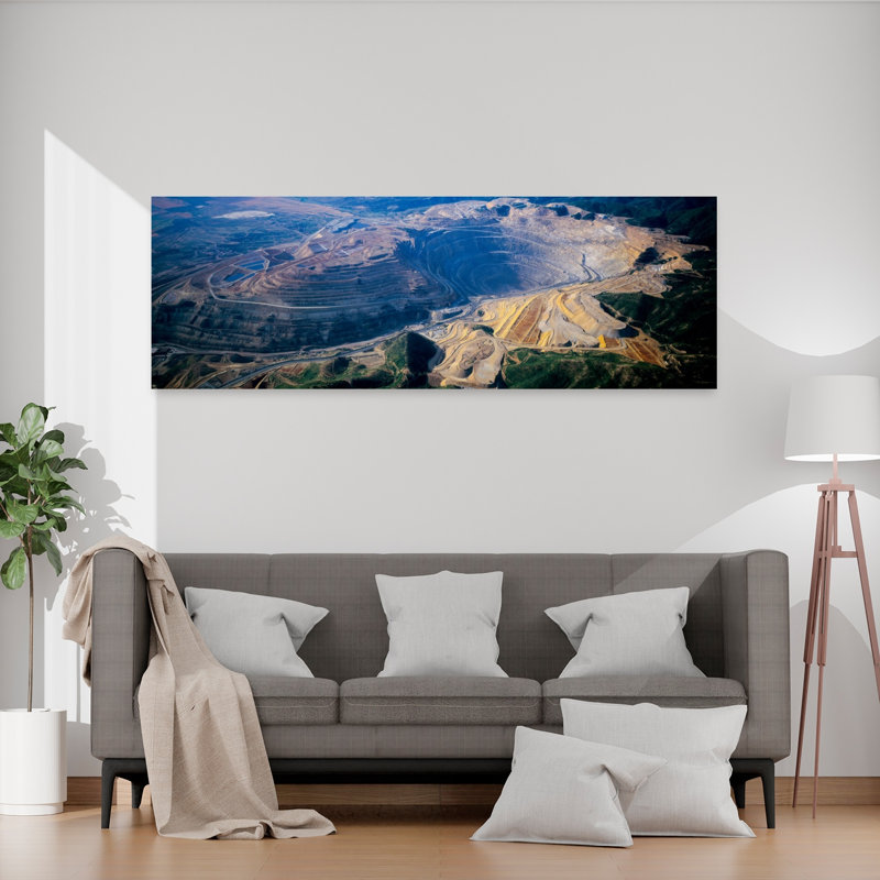 Aerial View Of Copper Mines Utah USA by Vito Palmisano - Wrapped Canvas Panoramic Print, 50.8 cm H x 152.4 cm W