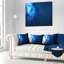 Bleu neige tombant - coussin imprimé abstrait