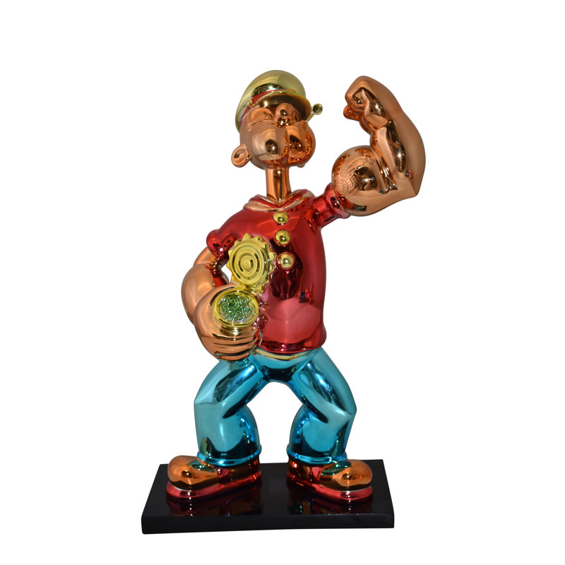 Statue Popeye emblématique en résine rouge, taille: 11 po x 6 po x H 17 po, H 17 po x l 11 po x P 6 po, Rouge
