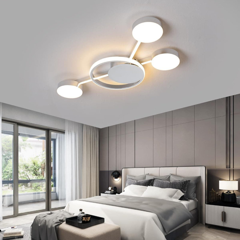 Luminaire plafonnier moderne à DEL avec télécommande, luminaire encastré à intensité variable pour salon, salle à manger, chambre à coucher et cuisine