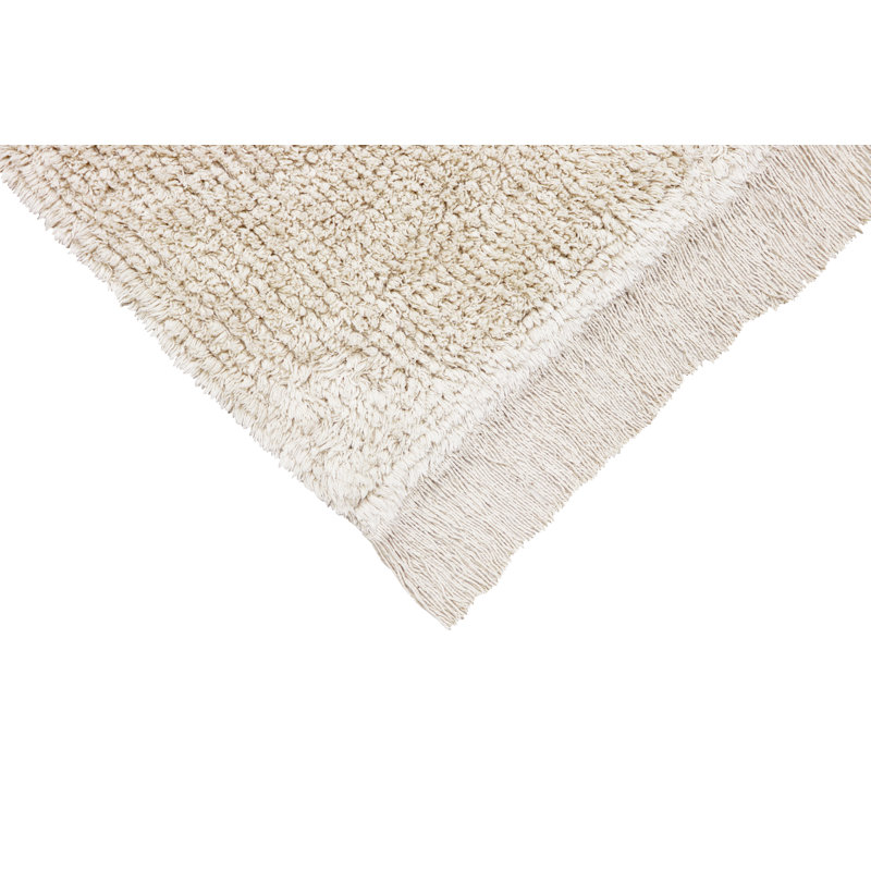 Kaarol Earth Cotton Moroccan Area Rug in Olive/Soil Brown/Ivory, Rectangle 4'7" x 6'7"