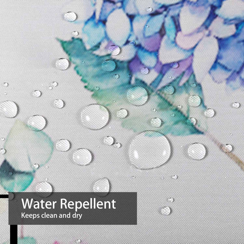 Rideau de douche avec 12 crochets aquarelle, L 72 po x l 78 po
