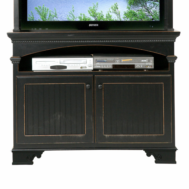 South Perth Unfinished Entertainment Center for TVs up to 49", European Ivory, Glass