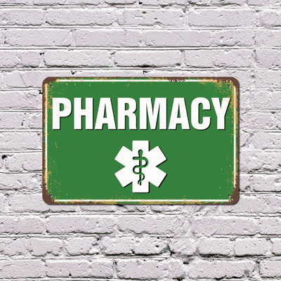 Enseigne en plastique 13 po x 20 po P Pharmacie Street