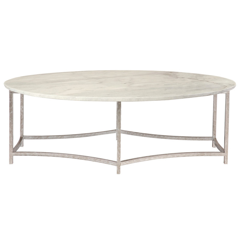 Megan Frame 1 Coffee Table, Carrera Marble, Silver
