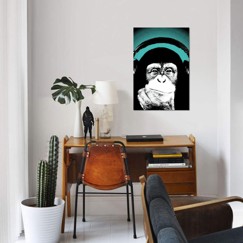 «Monkey BL II» par Steez, impression sur toile, H 12 po x l 8 po x P 0,75 po, Toile tendue