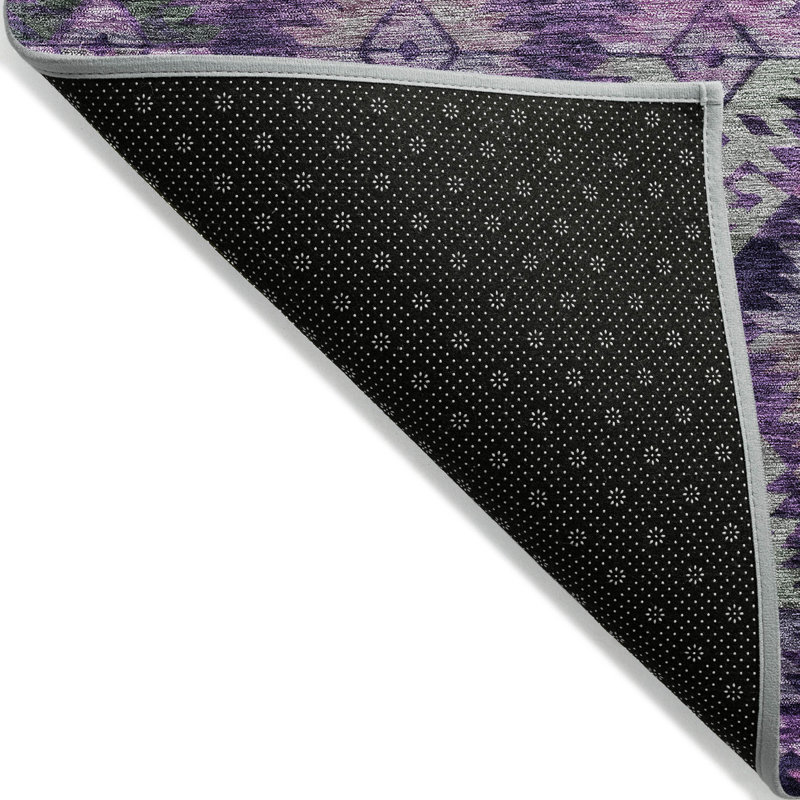 Tapis intérieur lavable 10 pi x 14 pi aubergine lavande Aztec