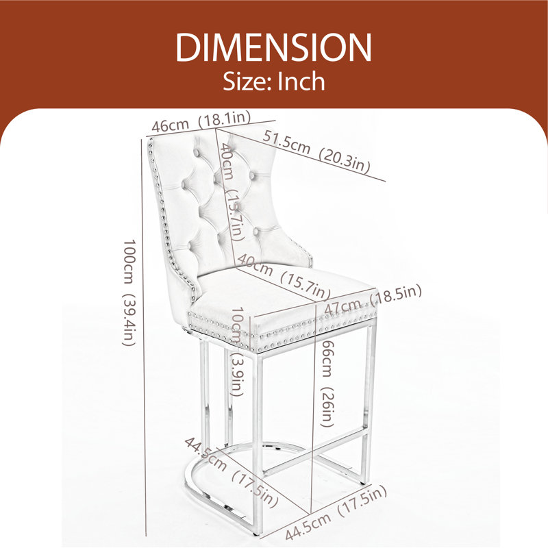 Tabouret de bar 26 po Jendayi, Beige