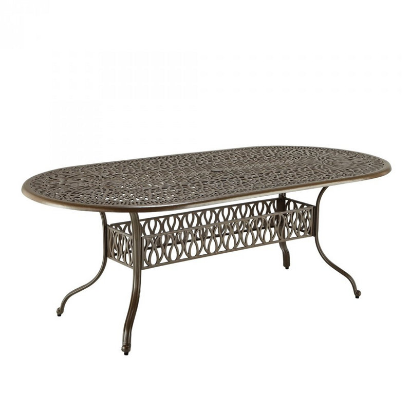 Lular 6 - Person Metal Patio Dining Set with Oval Table, Taupe