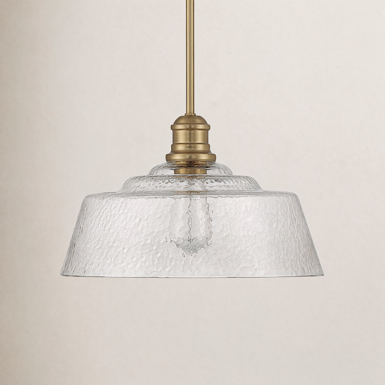 Lindholm Single Light Glass Dimmable Pendant, Natural Brass