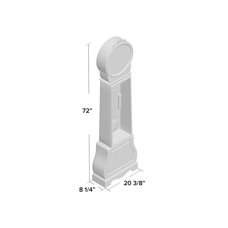 72'' H Solid + Manufactured Wood Grandfather Clock