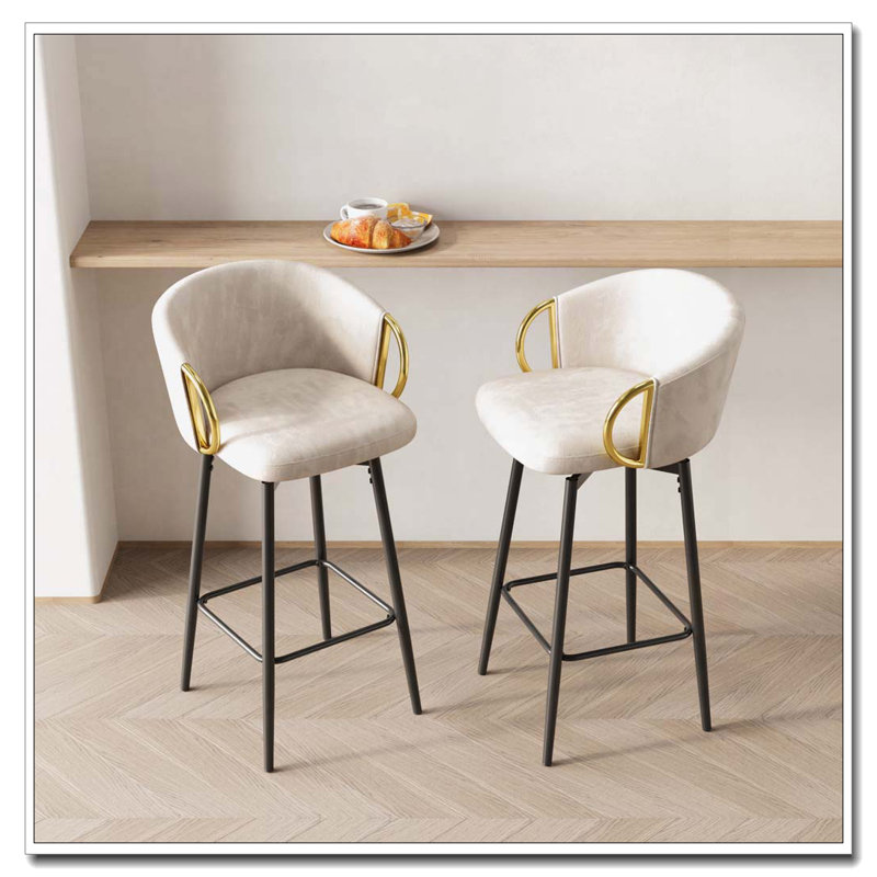 Tabouret de bar pivotant à 360 °, Noir, Blanc