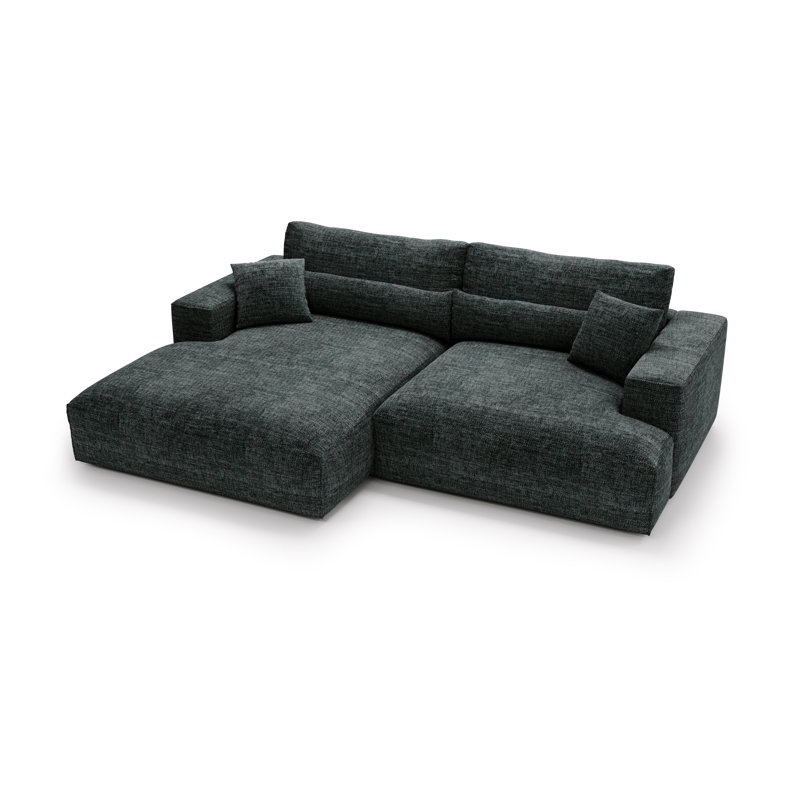 Teador 3 Seater Corner Sofa , Charcoal Grey